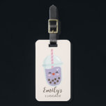 Cute Minimalist Purple Boba Bubble Tea Luggage Tag<br><div class="desc">Minimalist boba/bubble milk tea luggage tag,  featuring cute kawaii bubble milk tea clipart image in pastel purple,  cream beige and coffee brown. Personalized with name,  initial and contact detail. Comes with front and back design. Perfect gift for boba/bubble tea lovers or kids school bag tag.</div>
