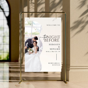 Cute Minimalist Rehearsal Dinner Welcome Sign