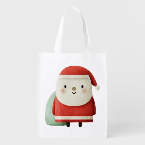 Cute Minimalist Santa Claus Grocery Bag