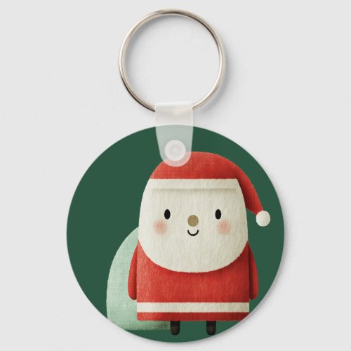 Cute Minimalist Santa Claus Keychain