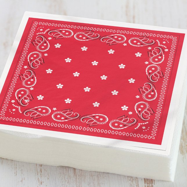 Cute Minimalist Simple Red Bandana Pattern Napkins (Creator Uploaded)