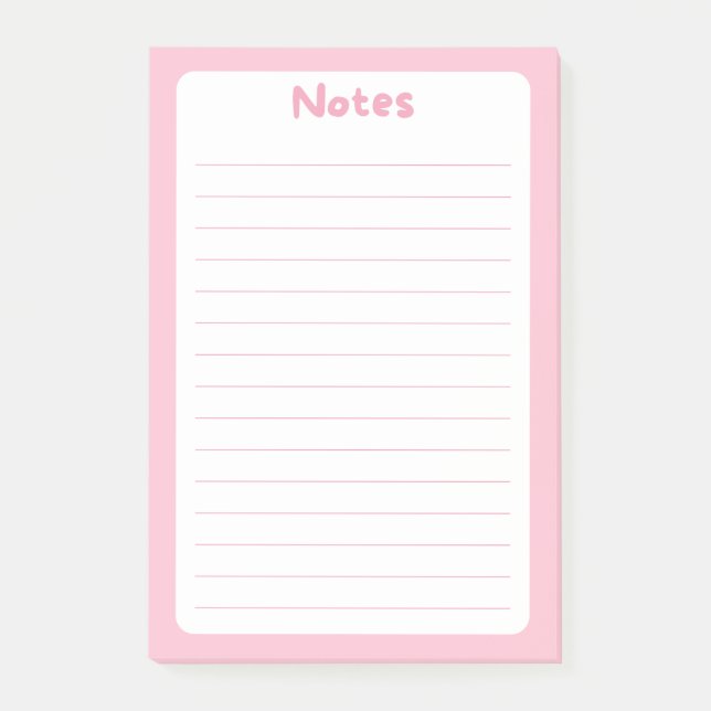 Cute Minimalist Simple Soft Pink Post-It® Notes (Front)