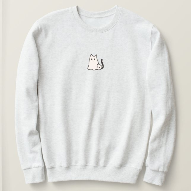 Cute Minimalist Spooky Coquette Halloween Sweatshirt (Design Front)