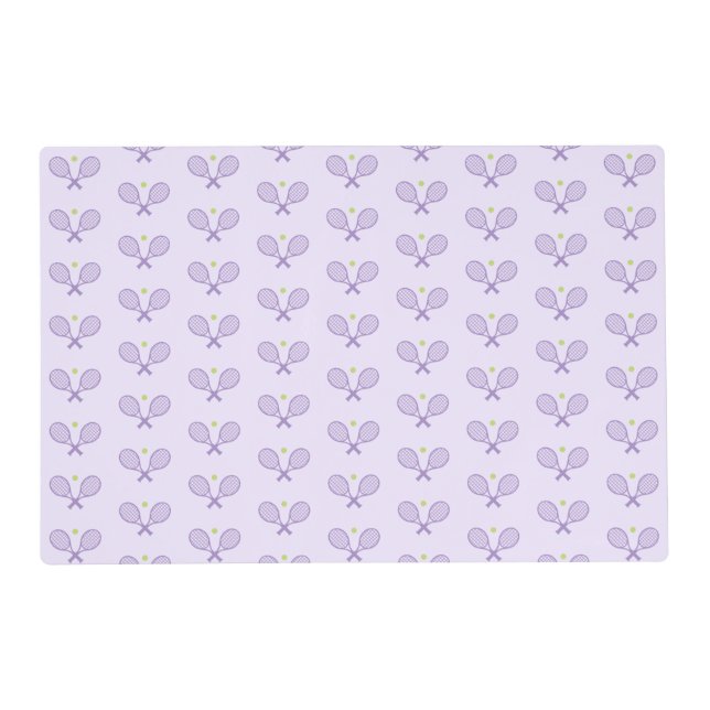 Cute Minimalist Tennis Pattern Placemat (Front)