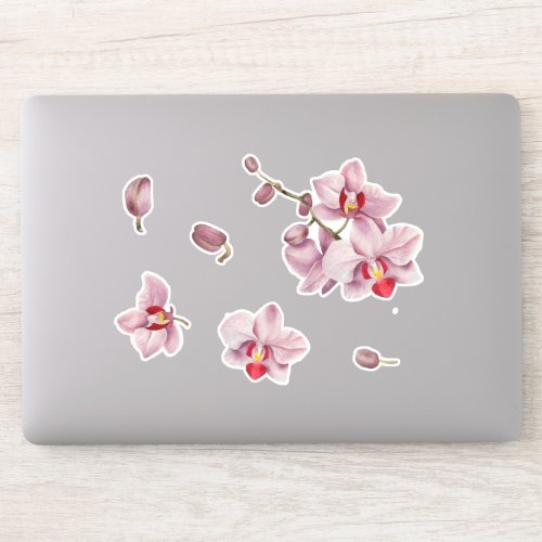 Cute Minimalist Watercolor orchid Sticker