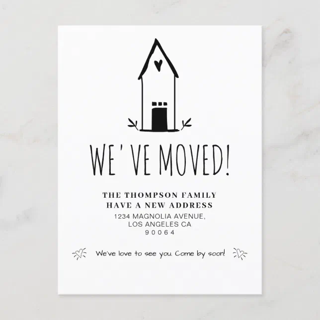 Cute Minimalist We've Moved New Address Moving Ann Announcement ...