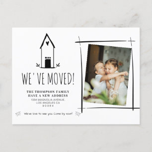 Cute Minimalist We've Moved New Home Photo Moving Announcement Postcard