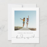 Cute Minimalist Will You Be My Bridesmaid Photo<br><div class="desc">Elegant simple and minimal 'Will you be my bridesmaid?' photo cards</div>