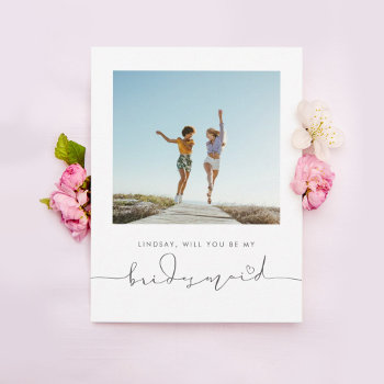 Cute Minimalist Will You Be My Bridesmaid Photo by lovelywow at Zazzle