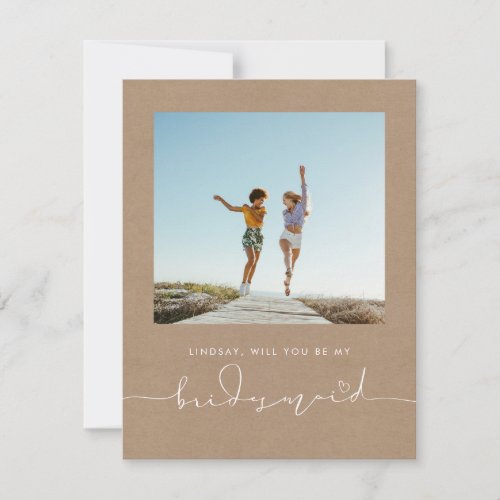 Cute Minimalist Will You Be My Bridesmaid Photo