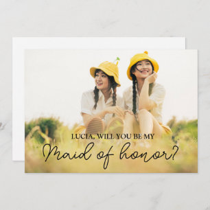 Cute Minimalist Will You Be My Maid of honor? Invitation