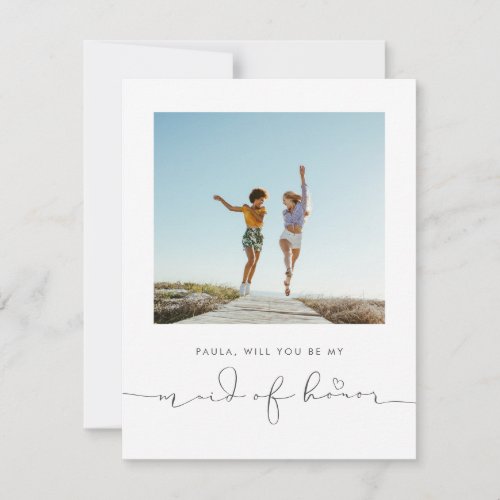 Cute Minimalist Will You Be My Maid of Honor Photo