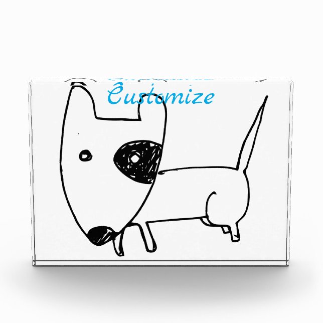 Cute Minimalistic Black-eye Dog Thunder_Cove Acrylic Award (Front)