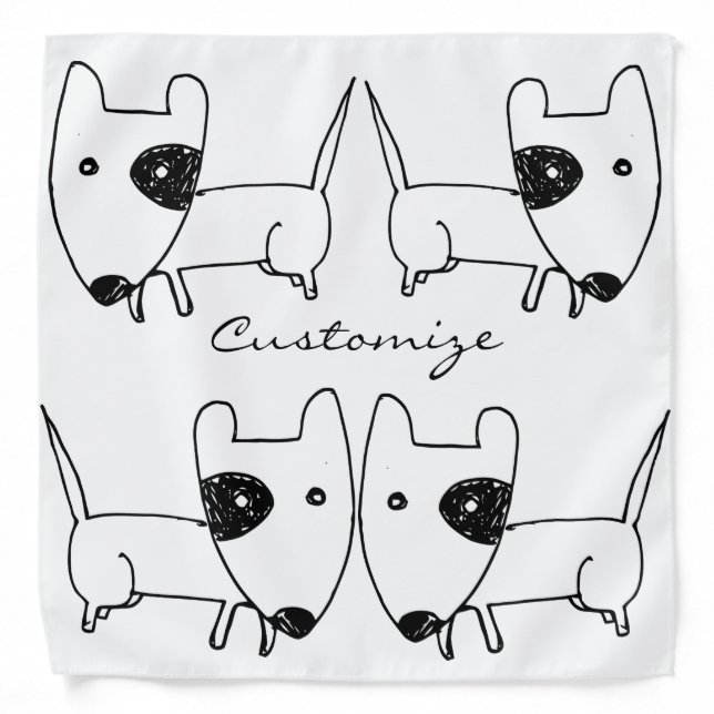 Cute Minimalistic Black-eye Dog Thunder_Cove Bandana (Front)
