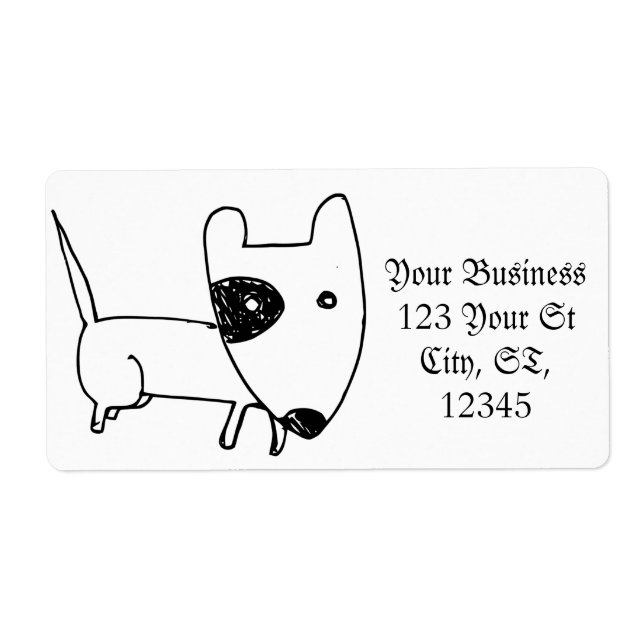Cute Minimalistic Black-eye Dog Thunder_Cove Label (Front)