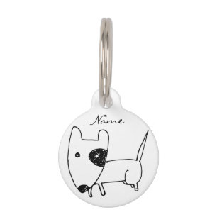 Cute Minimalistic Black-eye Dog Thunder_Cove Pet ID Tag
