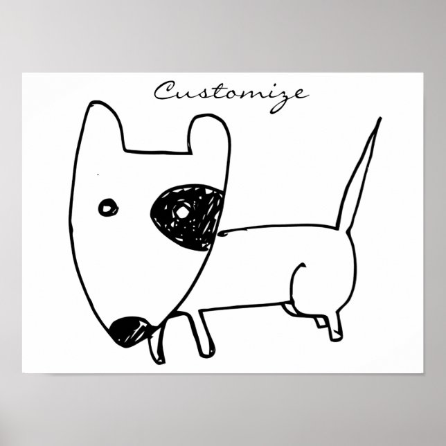 Cute Minimalistic Black-eye Dog Thunder_Cove Poster (Front)