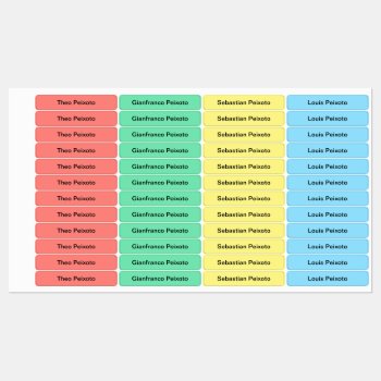 Cute Minimalistic Colorful Boy Kids' Labels by LittleLoomLabels at Zazzle
