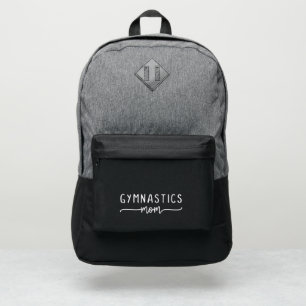 Cute Minimalistic Gymnastics Mom White Script Port Authority® Backpack