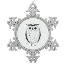 Cute Minimalistic Owl - Hand Drawn Style - Black 