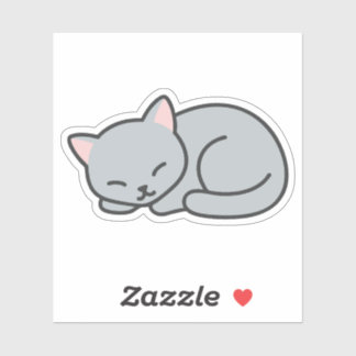 Cute Minimalistic Sleeping Kitten Sticker