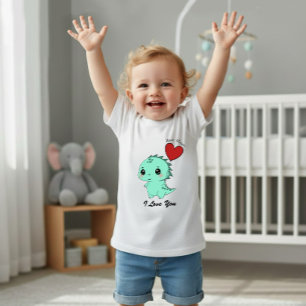 Cute Mint Dinosaur Baby T-Shirt
