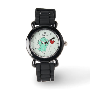 Cute Mint Dinosaur Kids Watch “Dino Love”