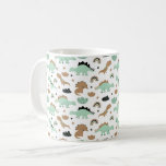 Cute Mint Green Dinosaur Pattern Coffee Mug
