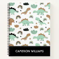 Dinosaur Fossil Bones Pattern Kids Sketchbook Notebook