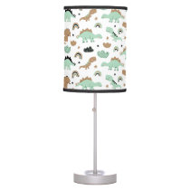 Cute Mint Green Dinosaur Pattern Table Lamp