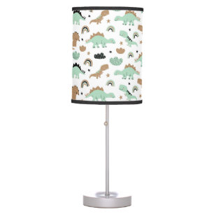 Cute Mint Green Dinosaur Pattern Table Lamp