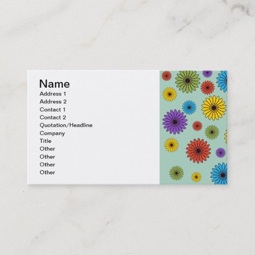 Cute Mint Green Floral Business Card