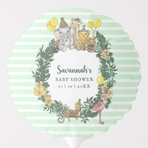 Cute Mint Green Gender Neutral Safari Baby Shower Balloon