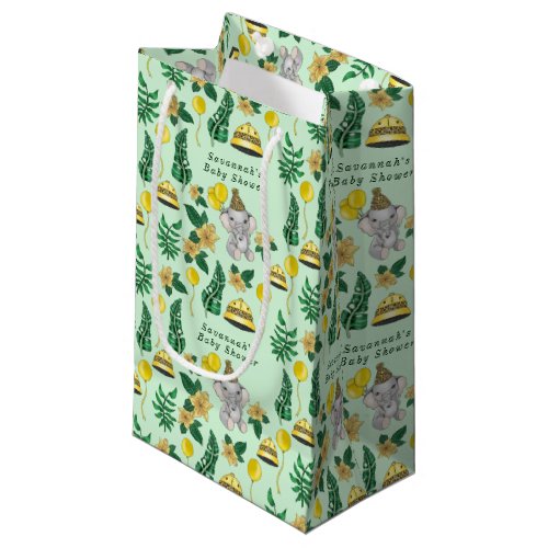 Cute Mint Green Gender Neutral Safari Baby Shower Small Gift Bag
