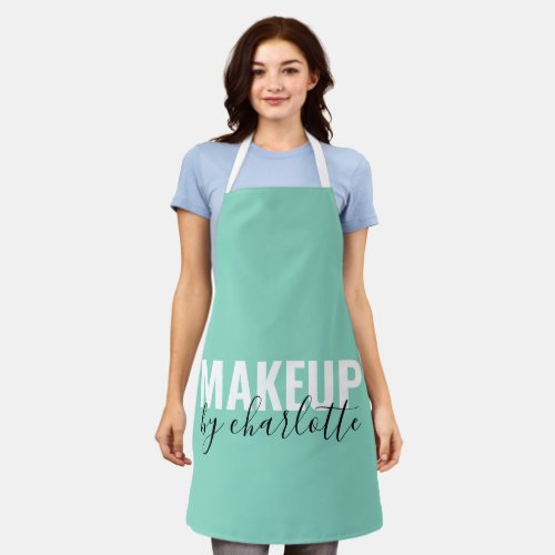 Cute Mint Green Hairstylist Makeup Artist Salon Apron