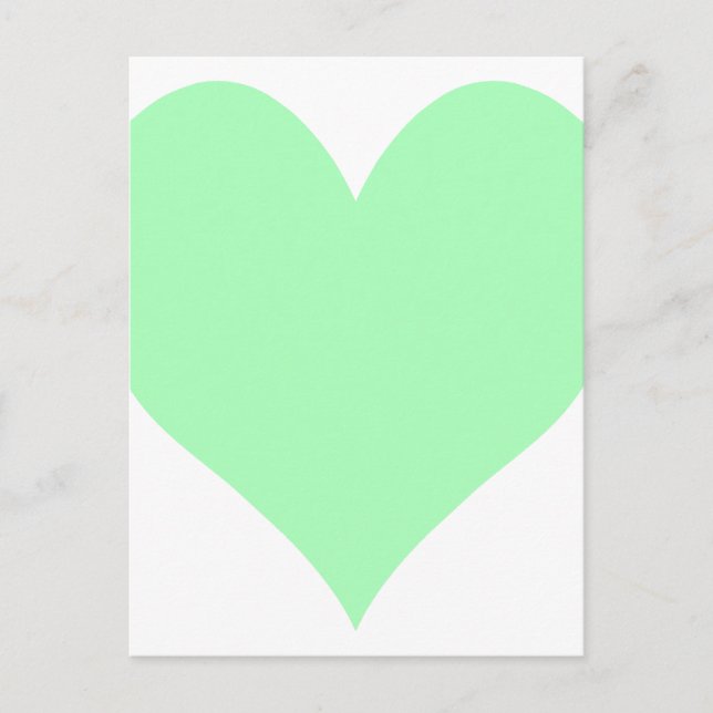 Cute Mint Green Heart Postcard (Front)