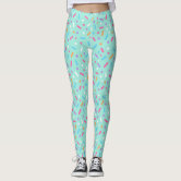 Plus Size Leggings - Groovy Abstract Retro Pink and Mint Green Swirl in  2023