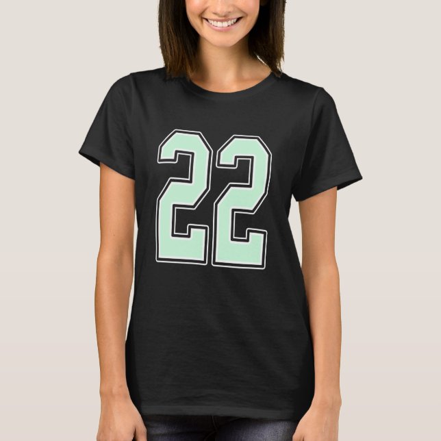 Cute Mint Green Number 22 Jersey Player Uniform #2 T-Shirt (Front)