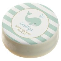 Cute Mint Green Whale Baby Shower Chocolate Covered Oreo