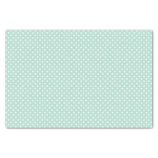 Cute Mint Green & White Polkadots Tissue Paper