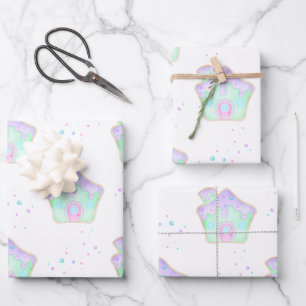 Cute Mint Kids Christmas Gingerbread House Holiday Wrapping Paper Sheets