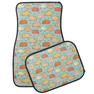 Cute Mint Pig Pattern Car Floor Mat