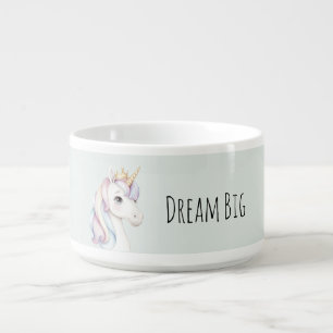 Cute Mint Pink Purple Blue White Unicorn Bowl