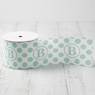 Cute Mint Polka Dot Kids Grosgrain Ribbon
