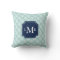 Cute Mint Summer Pattern and Blue Monogram