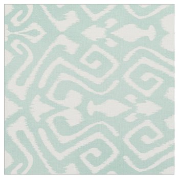 Cute Mint Turquoise Ikat Tribal Patterns Fabric by TintAndBeyond at Zazzle