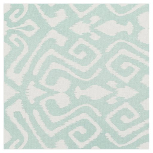 Cute mint turquoise ikat tribal patterns fabric