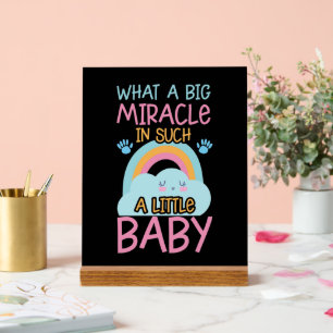 Cute miracle baby word art nursery acrylic sign