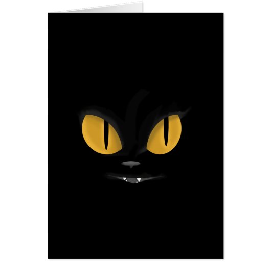 Cute Mischievous Black Cat with Fangs Cards (Front)