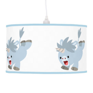 Cute Mischievous Cartoon Baby Unicorn Pendant Lamp